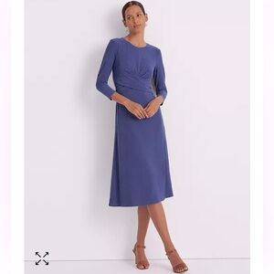 Lauren Ralph Lauren Blue Three-Quarter Sleeve Jersey Dress Size‎ 6